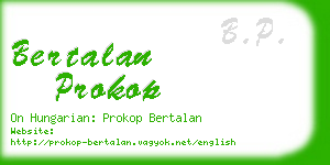 bertalan prokop business card